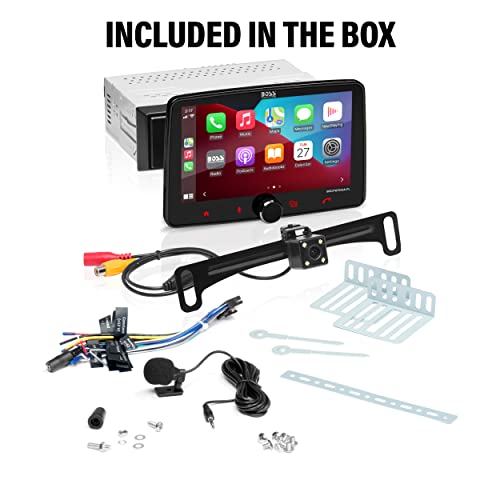 Boss Audio Systems Sistema estéreo para automóvil BVCP9700A-CFL: Apple CarPlay, Android Auto, DIN único con Pantalla táctil de 7 Pulgadas, Audio Bluetooth y Unidad de Llamadas, Receptor Radio
