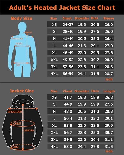 Venustas - Sudadera con capucha climatizada con batería de 7.4 V para unisex con 5 zonas de calefacción, sudadera con calefacción para hombres y mujeres