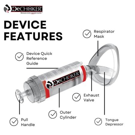 Dechoker Anti Choking Device Adult - Safe, Effective Anti Choking Device - Excellent Addition to Your Family First Aid Kit - Keep Yourself and Family Safe
