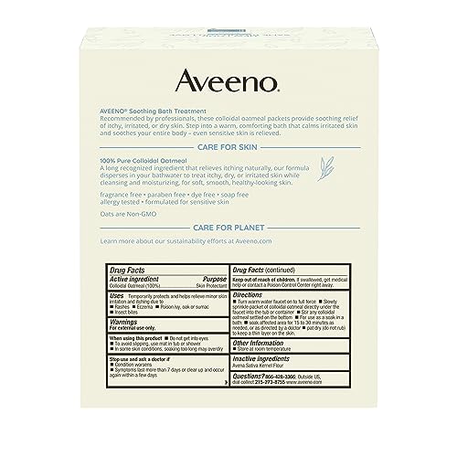 Aveeno Soothing Bath Treatment, 8 Count, net wt. 1.5oz.