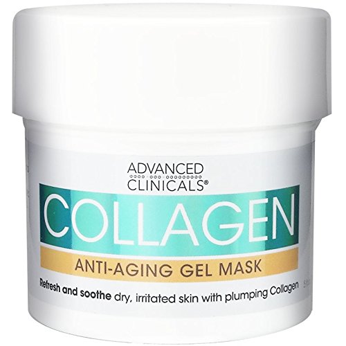 Advanced Clinicals Collagen Anti-Aging Gel Mask with Coconut Oil and Rosewater. Plumping mask for wrinkles, fine lines. Supersize 5oz (5oz)