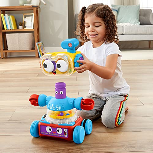 Fisher-Price Robot de Juguete de Aprendizaje para bebés y niños pequeños con Luces, música y Contenido de escenarios Inteligentes, 4 en 1 Ultimate Learning BOT