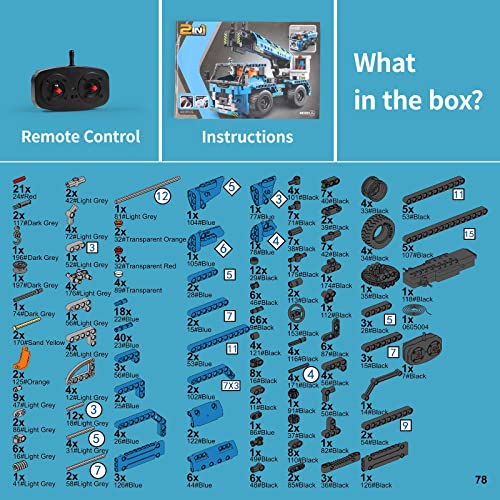 DOLIVE - Juguetes de construcción con control remoto para niños de 7 a 9 años, kits de construcción de vehículos técnicos 2 en 1 para niños de 8 a 12, juego de erector de construcción para camiones grúa modelo de construcción para niños y niñas