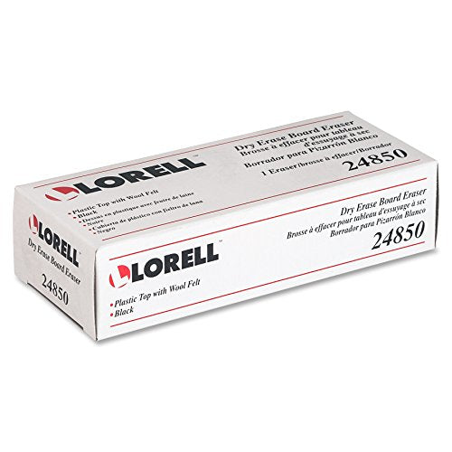 Lorell Borrador de borrado en seco, 2-3/16 x 5-3/16 x 1-5/16 pulgadas, negro