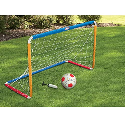 MGA Entertainment Little Tikes Easy Score Soccer Set Game Outdoor Toys for Backyard Fun Summer Play - Goal with Net, Soccer Ball, and Pump Included