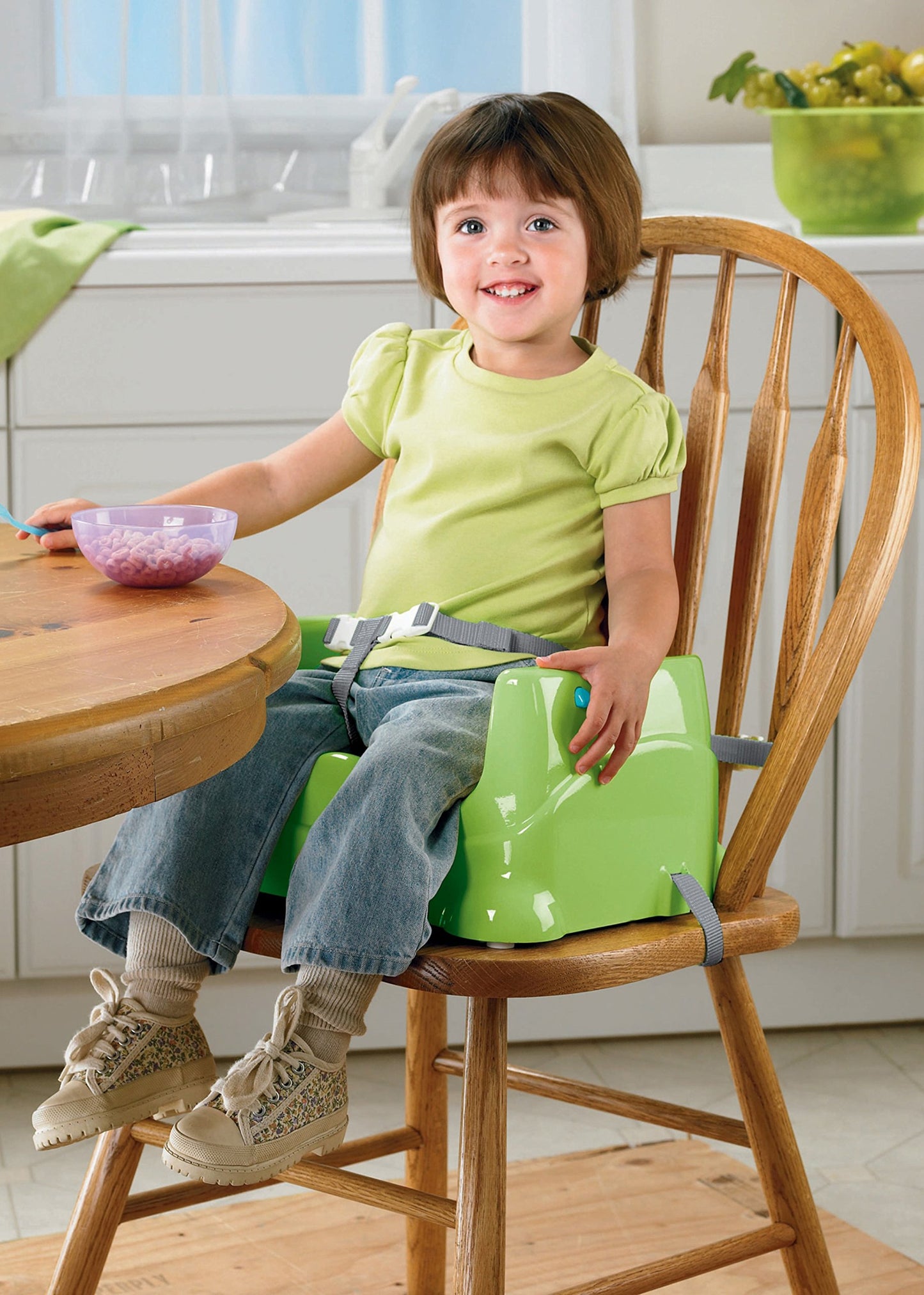 Fisher-Price Healthy Care Booster Seat, Green/Blue