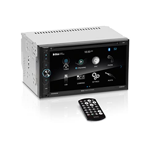 BOSS Audio Systems BV9695B - Sistema estéreo de audio para coche, doble DIN de 6.95 pulgadas, visualización táctil, audio Bluetooth y unidad principal de llamadas, reproductor de CD, enlace A (espejo de visualización), receptor de radio AM/FM, para amplif