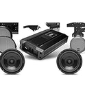BOSS Audio Systems Sistema de altavoces delanteros BHD3F Harley Davidson – Compatible con motocicletas Select 1998+ Road Glide y Street Glide, amplificador de 4 canales más placas de montaje, resistente a la intemperie, 6.5 pulgadas, par de 300 vatios