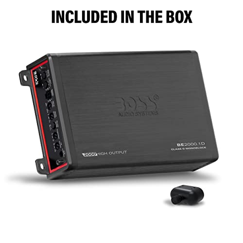 Boss Audio Systems Elite BE2000.1D - Amplificador de Coche Clase D - 2000 de Alta Salida, 1 Ohm Estable, Digital, monobloque, Fuente de alimentación Mosfet, Ideal para subwoofers