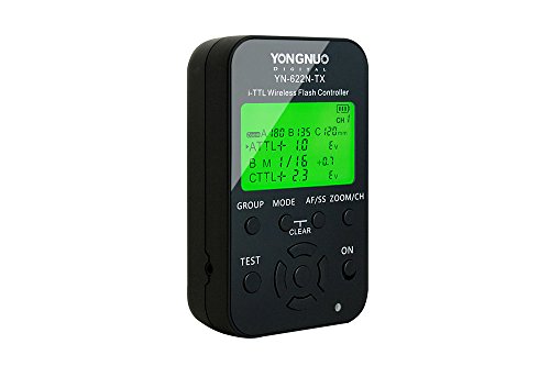 YONGNUO YN622N Kit YN622N-Kit - Kit de Disparador de Flash inalámbrico i-TTL con Pantalla LED para Nikon Incluido, 1 Controlador YN622N-TX y 1 transceptor YN622N II