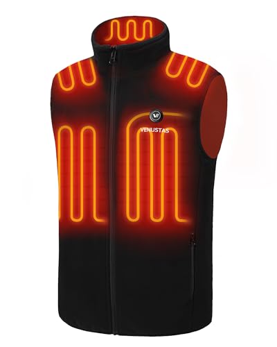 Venustas - Chaleco térmico de forro polar para hombre con batería de 7.4 V, chaleco eléctrico ligero aislado