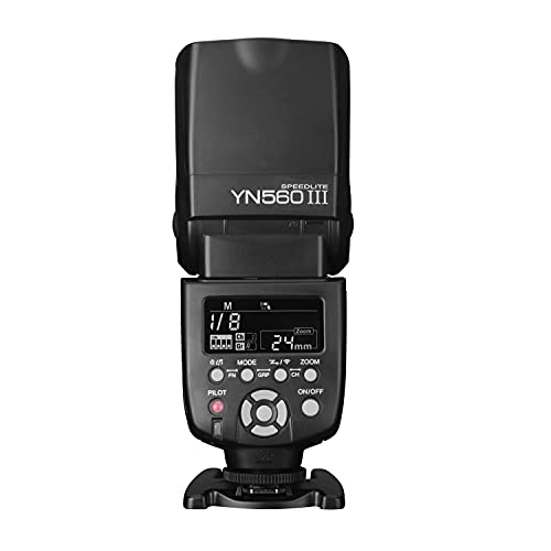 Yongnuo YN560 III Flash inalámbrico Speedlite, receptor GN58 2.4G, sistema de receptor de disparo incorporado, visualización LCD negativa, para Canon Nikon Pentax, compatible con RF603 II YN560-TX II