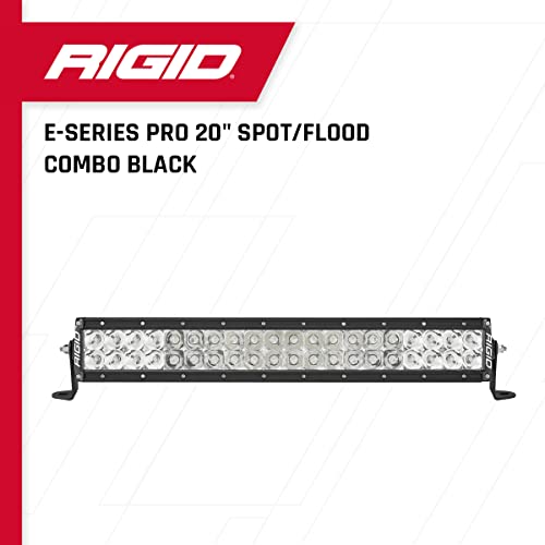 Rigid Industries - Luz LED de la Serie E, Combo óptico Spot/Inundación, 20 Pulgadas, Carcasa Negra, Luces de conducción, Luces LED, Luces de conducción Todoterreno, se Adapta a Camiones, UTV, ATV,