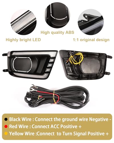 TBHOO - Luces antiniebla LED para Toyota Tacoma DRL, luces de circulación diurna ámbar, luces antiniebla LED para Toyota Tacoma, accesorios