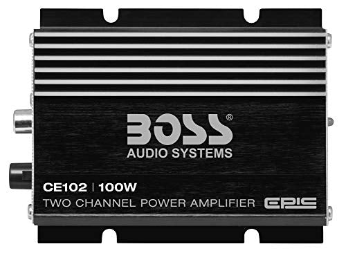 Boss Audio CE102 Watt, Chaos Epic, 2 Canales, 4 Ohm Clase Estable A/B, Rango Completo, Amplificador MOSFET para Coche