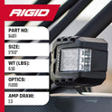 RIGID INDUSTRIES- Luz LED reflectante, espejo de vista lateral, luz LED de señal de giro ámbar, accesorios de montaje incluidos, compatible con IP69K, cumple con RoHS, fácil de instalar, accesorios todoterreno (pares, 64011)