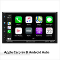 BOSS Audio Systems BVCP9700A-C Apple CarPlay Android Reproductor multimedia para coche - visualización táctil capacitiva de 7 pulgadas, Bluetooth, sin CD DVD, iluminación multicolor, cámara de