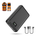 THOUSTA Paquete de batería de chaleco calefactado de 7,4 V con visualización LED de 30000 mAh de gran capacidad para chamarra climatizada, almohadilla de dormir con calefacción, puerto CC y puerto USB cargador de teléfono