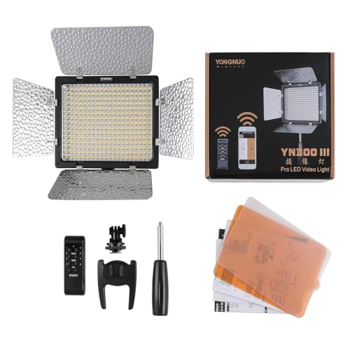 YONGNUO YN300 III YN-300 III - Panel de luz LED de vídeo ajustable con temperatura de color bicolor 3200K-5600K