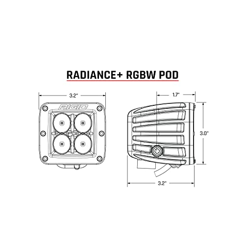 RIGID INDUSTRIES 202053 Radiance+ Pod RGBW | Par multicolor