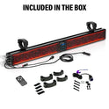 BOSS Audio Systems BRT37SLR ATV UTV - Sistema de altavoces de barra de sonido - 37 pulgadas de ancho, clasificación IPX5, resistente a la intemperie, audio Bluetooth, amplificado, altavoces de 3 pulgadas, tweeters de 1 pulgada, puerto USB, iluminación mul