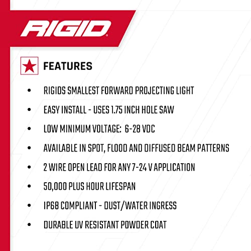 Rigid Industries Ignite - Kit de Respaldo para Montaje Empotrado, Color Negro, Accesorios de Montaje para Uso Todoterreno