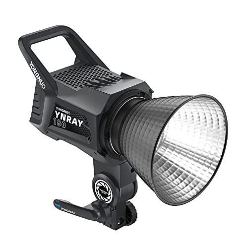 Yongnuo YNRAY180 - Luz LED de vídeo, 180 W, 5600 K, COB, montaje Bowen, CRI 96+ TLCI 98+ 65000LUX@1 m, 2,4 G, control remoto inalámbrico, 256 canales para grabación de vídeo, boda, tiro al aire libre