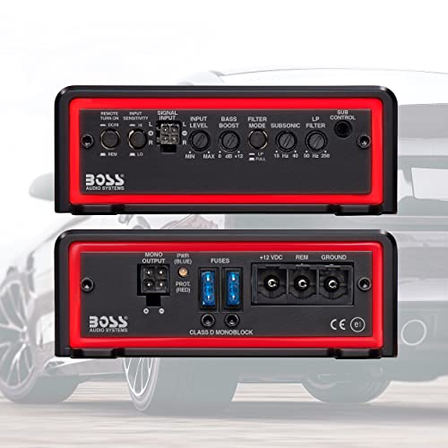 Boss Audio Systems Elite BE2000.1D - Amplificador de Coche Clase D - 2000 de Alta Salida, 1 Ohm Estable, Digital, monobloque, Fuente de alimentación Mosfet, Ideal para subwoofers