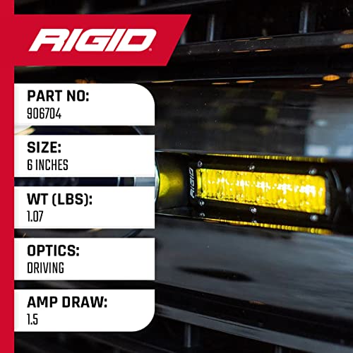 RIGID INDUSTRIES SR-Series DOT/SAE J583 - Par de luces antiniebla LED amarillas selectivas de 6 pulgadas para automóviles