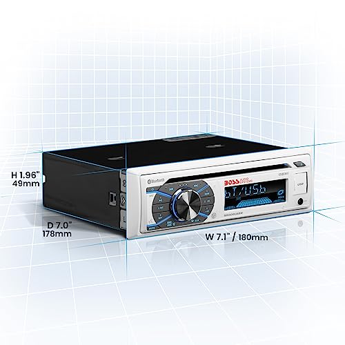 BOSS Audio mr508uabw Bluetooth, 1 DIN, Marine, MP3, CD, Am/FM Receptor