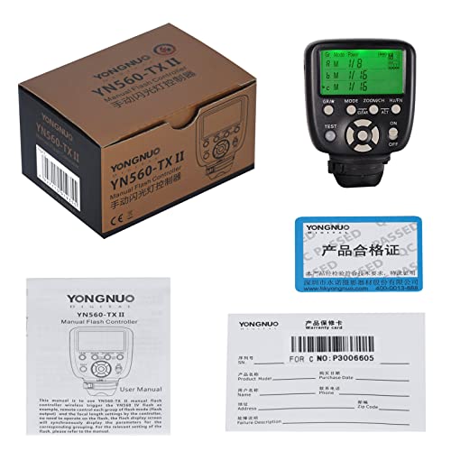 YONGNUO Upgraded YN560-TX II LCD Flash Trigger Remote Controller for Canon and YN560IV/III YN660 with Wake-up Function for Canon cameras