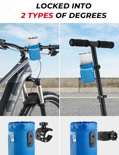 kemimoto Portavasos de tela Oxford con drenaje y clip de cocodrilo para barco, motocicleta, ATV, bicicleta, silla de ruedas, caminador, scooter, carrito de golf, RV, cámper, silla, ajustable