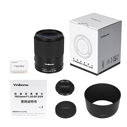 YONGNUO YN50MM F1.8Z DF DSM, lente AF MF de marco completo de 50 mm, apertura grande F1.8, lente Prime estándar para cámaras Nikon Z Mount sin espejo, color negro
