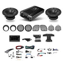 BOSS Audio Systems Sistema de altavoces delanteros BHD3F Harley Davidson – Compatible con motocicletas Select 1998+ Road Glide y Street Glide, amplificador de 4 canales más placas de montaje, resistente a la intemperie, 6.5 pulgadas, par de 300 vatios