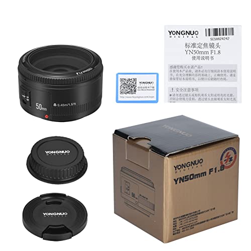 YONGNUO YN50mm F1.8 Lente de gran apertura de enfoque automático compatible con cámara Canon EF Mount EOS
