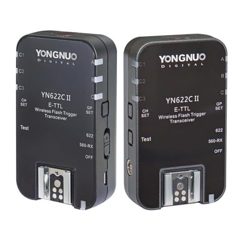 YONGNUO Wireless ETTL Flash Trigger YN622C II with High-Speed Sync HSS 1/8000s for Canon Camera