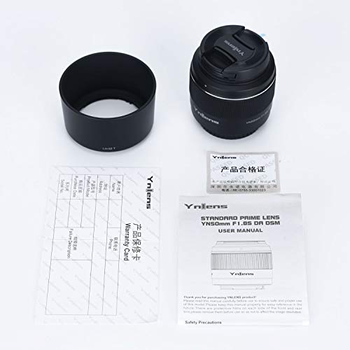 YONGNUO YN50mm F1.8S Lente 50mm F1.8 Apertura Larege, APS-C estándar Prime E-Mount, enfoque manual automático AF MF USB para cámaras Sony, negro
