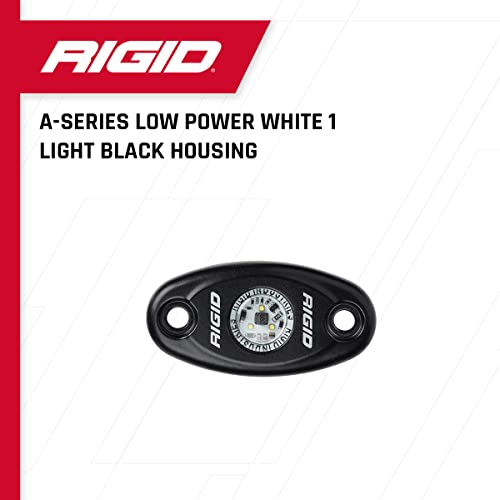 Rigid Industries - Luz de baja potencia serie A, luz LED blanca, luz todoterreno, luz LED accesoria, luz universal todoterreno (luz única, 480033)