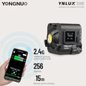 Yongnuo YNLUX100 - Luz de video LED con soporte Bowen y reflector, iluminación LED continua 3200-5600 K bicolor, CRI95+, 12188Lux@1M, control remoto inalámbrico 2.4G para bodas, videos de YouTube