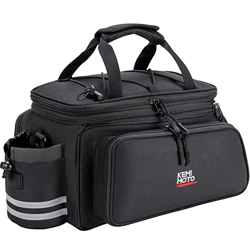 KEMIMOTO Bolsa trasera para bicicleta, bolsa para maletero de bicicleta, gran capacidad, resistente al agua, con cubierta de lluvia, bolsa para sillín de bicicleta, para compras, viajes, ciclismo