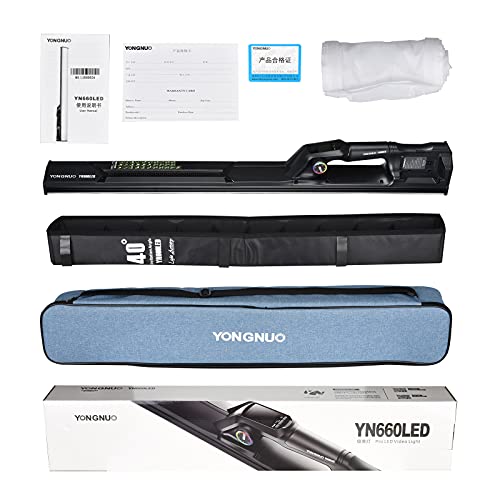 YONGNUO YN660LED Luz de video LED, luz de varita de mano de 45 W, luz de tubo LED RGB a todo color, CRI96 2000K-9900K ajustable, efecto de iluminación 31, para fotografía de video de YouTube