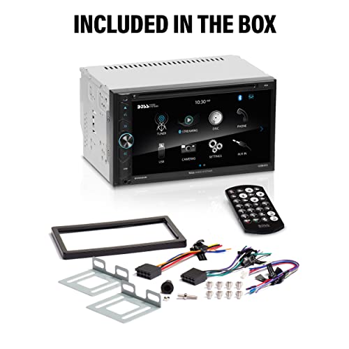 BOSS Audio Systems BV9695B - Sistema estéreo de audio para coche, doble DIN de 6.95 pulgadas, visualización táctil, audio Bluetooth y unidad principal de llamadas, reproductor de CD, enlace A (espejo de visualización), receptor de radio AM/FM, para amplif