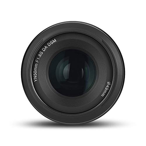 YONGNUO YN50mm F1.8S Lente 50mm F1.8 Apertura Larege, APS-C estándar Prime E-Mount, enfoque manual automático AF MF USB para cámaras Sony, negro