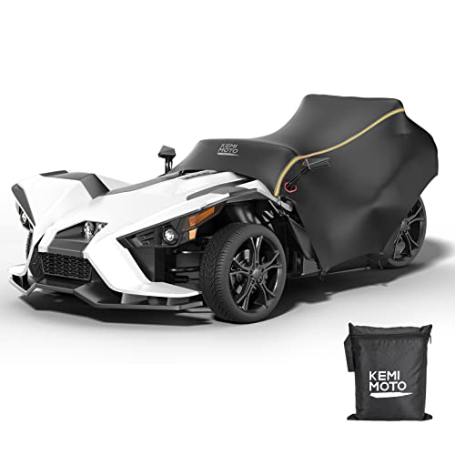 kemimoto - Funda compatible con Polaris Slingshot Vanderhall Carmel, cubierta de parabrisas impermeable, resistente al viento, para todo tipo de clima, con tiras reflectantes