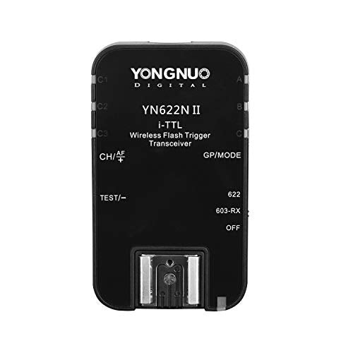 YONGNUO YN622N Kit YN622N-Kit - Kit de Disparador de Flash inalámbrico i-TTL con Pantalla LED para Nikon Incluido, 1 Controlador YN622N-TX y 1 transceptor YN622N II