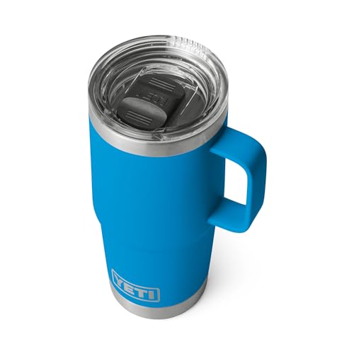 YETI Rambler - Taza de viaje de 20 onzas, acero inoxidable, aislada al aspiradora con tapa fuerte, color azul, 21071502675