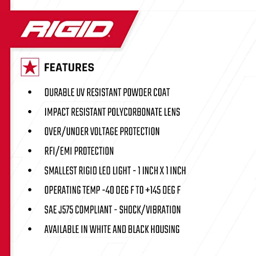 RIGID INDUSTRIES - Montaje en superficie de inundación negra (LED de encendido): accesorios de montaje para uso fuera de carretera