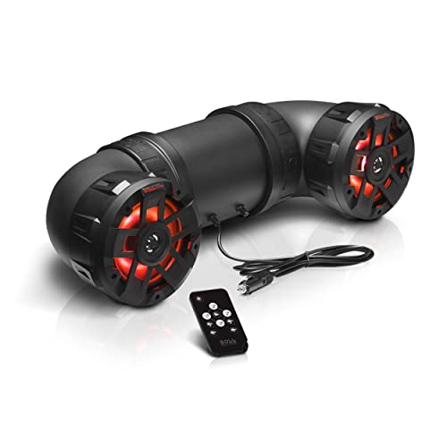 BOSS Audio Systems ATV65BRGB ATV UTV Sistema de sonido resistente a la intemperie – Altavoces de 6,5 pulgadas, tweeters de 1 pulgada, amplificador integrado, Bluetooth, iluminación multicolor, fácil instalación
