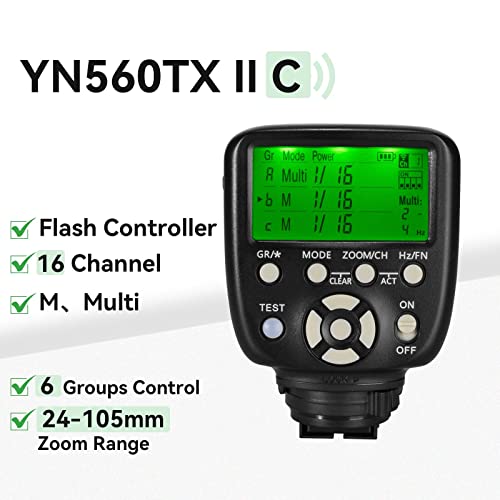 YONGNUO Upgraded YN560-TX II LCD Flash Trigger Remote Controller for Canon and YN560IV/III YN660 with Wake-up Function for Canon cameras