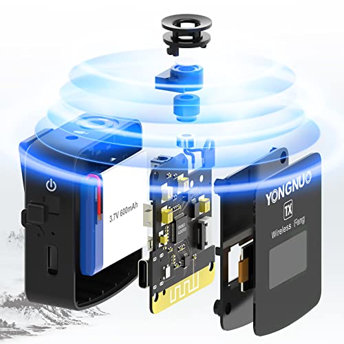 YONGNUO Feng 2.4G Micrófono inalámbrico con clip de cuello, sistema inalámbrico de micrófono Lavalier con receptor de transmisor, para cámaras DSLR, videocámaras, iPhone, Android, YouTube, Tiktok,